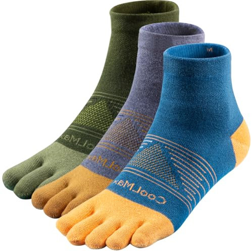 OrrinSports Chaussettes Orteils Femme Homme,3 Paires Chaussettes à doigts De Sport Respirantes pour la Course à Pied, la Fitness ou le Quotidien Mi-mollet Moyen (Taille Euro 39-42)