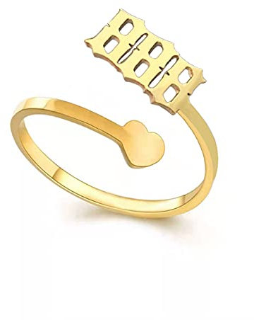 AJRUIER 888 Angel Number Rings,Stainless Steel Number Statement Rings Numerology Ring Jewelry,Number 888 Ring