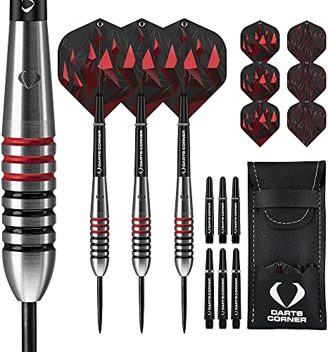Darts Corner Astrofire Dartpfeile, Ringelspitze mit Stahlspitze, 21 g