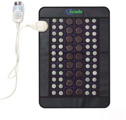 ACADA Far Infrared Heating Pad 23 x16 Inches for Back Waist Legs - Natural Jade Tourmaline Heating Mat, Hot Stone Infrared Heating Pad with Smart Control Auto Shut-Off