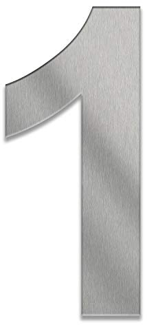 Tomtec Hausnummer aus Edelstahl in verschiedenen Größen und 4 Farbtönen (Edelstahl, Anthrazit, Schwarz, DB703) Zahlen 0-9; Buchstaben: a-f (40 cm, 1)