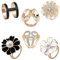 6 Stück Broschen Clip für Schal, aus Metall mit Ring aus Stoff, Ring für Schal, drei Ringe, Schal, Schnalle für Brautkleider, Taschen, Kleidung, Hüte, Schals, One Size, Metall, Strass, Nein