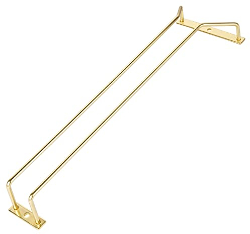 Dianoo 40,5 cm Gold Weinglashalter, Unterschrank Weinglasregal, Stielglasregal, hängender Stielglashalter für Küchenbar, 1 Reihe