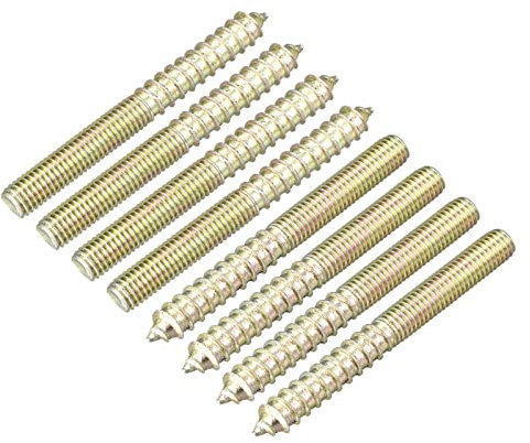 sourcing map 8 Stück Dübelschraube Doppelgewinde Holzschrauben Holzverbindung M8x75mm