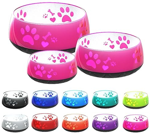 Hundenapf für Kleine und Große Hunde - Futternapf/Trinknapf S/M/L Rutschfest (M 1010ml für Mittlere Hunde, Pink)
