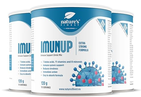 Nature's Finest ImunUp - Hochdosierter Vitamin Komplex ohne Zucker - Multivitaminpulver zur Stärkung des Immunsystems, enthält 7 Aminosäuren, 11 Vitamine und 8 Mineralstoffe