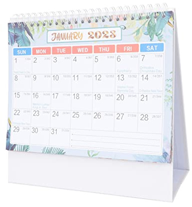 Ciieeo Stehender Kalender Tischkalender Englisch Wandkalender Neujahrsmonatskalender Dekorativer Schreibtischkalender Wohnaccessoire Bürokalender Praktisch Langlebig