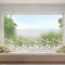 dktie Window Film Privacy Vinyl Frosted Window Film No-Glue Stained Glass Window Film Removable Floral Static Cling Films for Kitchen, Bathroom, Kids Room 90X200CM