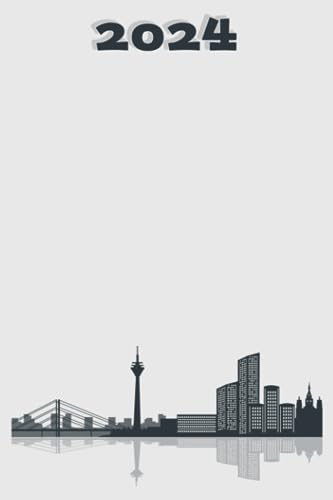 Kalender 2024: Kompakter Jahresplaner Wochenübersicht | A5 | Januar bis Dezember | Ferien, Feiertagen Monatsübersicht und vieles mehr | Organizer und Zeitplaner für 1 Jahr | Skyline Düsseldorf