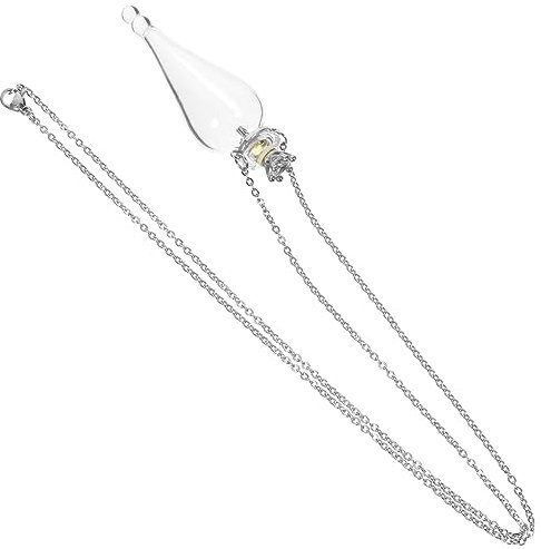 EXCEART Wunschflaschen-Anhänger Flaschen-Halskette Wunschgläser-Halskette Medaillons-Halskette Kleine Flaschen-Anhänger Glasfläschchen Gläser Mit Klare Glasornamente Winzige