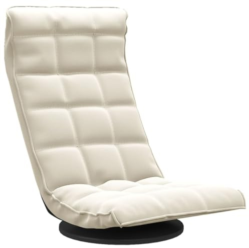 vidaXL Bodenstuhl Drehbar Klappbar Bodensessel Relaxsessel Relaxstuhl Sessel Fernsehsessel Loungesessel Polstersessel Wohnzimmer Creme Samt
