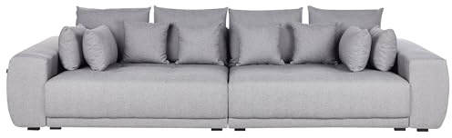 Beliani Modernes 4-Sitzer Wohnzimmer-Sofa Stoff grau gepolstert mit 8 Dekokissen Torpo