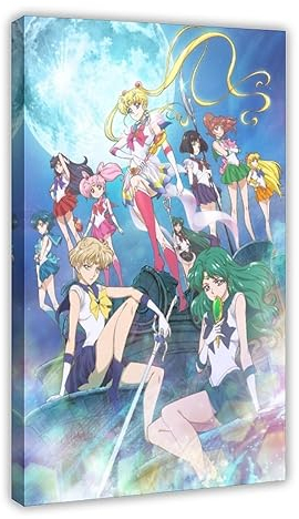 Anime-Poster auf Leinwand, Motiv Sailor Moon für Schlafzimmer, Dekoration, Sport, Landschaft, Büro, Raumdekoration, Geschenk, Rahmen-Stil, 40 x 60 cm
