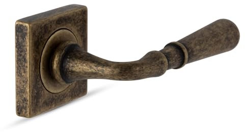 -1980-MADERAS CAMACHO SUMINISTROS INDUSTRIALES Juego de manillas de roseta cuadrada modelo Tanger en bronce envejecido