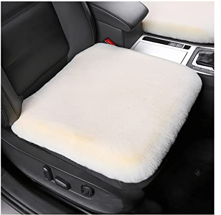 Adunsiaoto 2 Stücks Universal Sitzauflagen Vordersitze, Auto Sitzauflage, Sitzauflagen Vorne Gegen Schwitzen, für Auto, Büro, Hause, Weich, rutschfest(Beige)