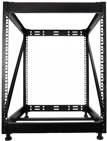 kenable Gabinete de datos de marco abierto de 19 pulgadas de 12U PDU/red/panel/oficina de conmutación/estudio