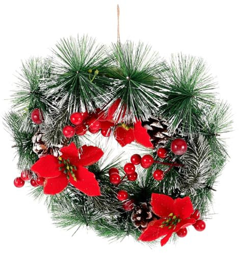 Ciieeo 2St Weihnachtsschmuck winterlicher Tannenkranz weihnachtliche Türdekoration Weihnachtsgirlande Weihnachtsdekorationen Ornament PVC-Kranz Kranz für Weihnachten