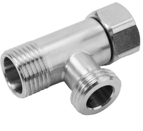Adaptateur en T en acier inoxydable 304 pour WC - Connexion bras de douche, douchette et douchette à main