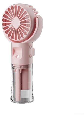 Gbtdoface Ventilador portátil de mano, spray de refrigeración, mini ventilador giratorio recargable de escritorio para niños y estudiantes (rosa)