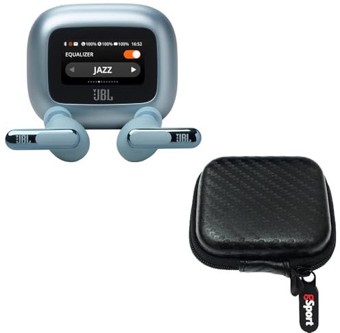 JBL Live Beam 3 True Wireless Noise Cancelling Earbud Bundle with gSport Case (Blue)