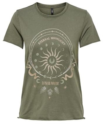 ONLY Damen Onllucy Life Reg S/S Top JRS Noos, Kalamata, Medium