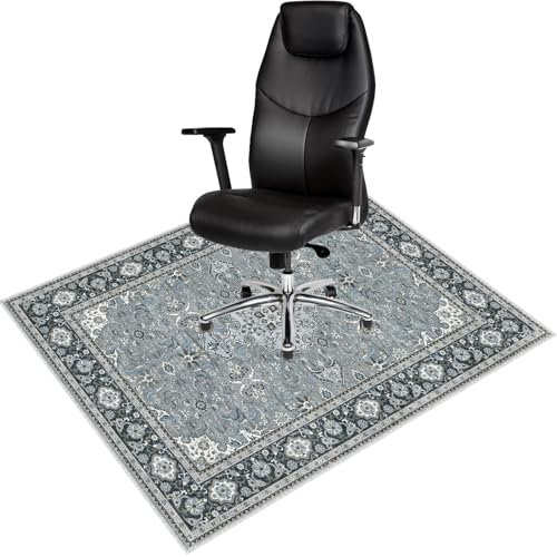 Lurowo Tapis Chaise de Bureau Antidérapant pour Sols Durs, Protection de Sol Bureau Facile à Nettoyer 90 * 120cm (A)