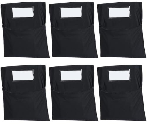HiyyFloy Classroom Chair Storage Pocket 6pcs Chair Bag Chair Back Storage Pockets Student Chair Pockets Chair Organizer with Name Tag