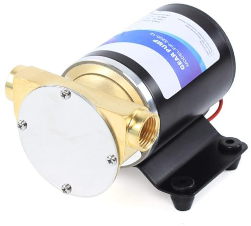 Estabeter Pompa di sentina autoadescante, 12 V, 23 l/min, 3 m, pompa di aumento della pressione, pompa per acqua dolce, colore nero, industriale, Submersibel plastica