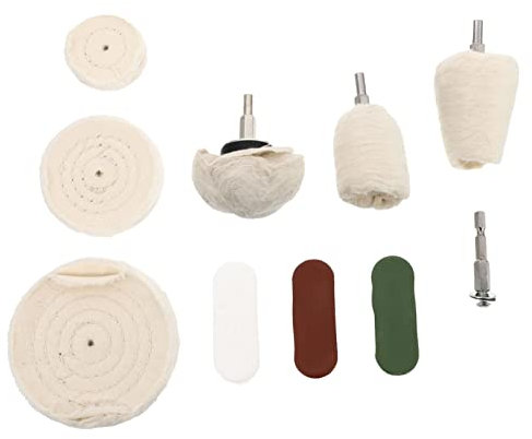 GLEAVI 10 Stück 1 Poliertuch-Rad-Kombination metall polierpaste metallpoliercreme Auto-Polierpads Pufferräder Polieren Professionelle Polierhilfen rostfreie Schleifscheiben Tuch rund Weiß