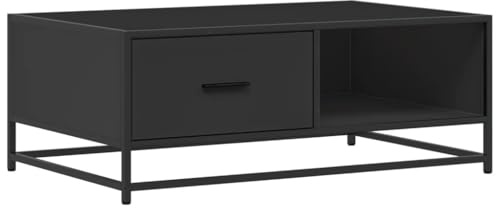 vidaXL Coffee Table, Centre End Table for Living Room, Accent Console Sofa Table for Decorative, Modern Style, Black Engineered Wood and Metal