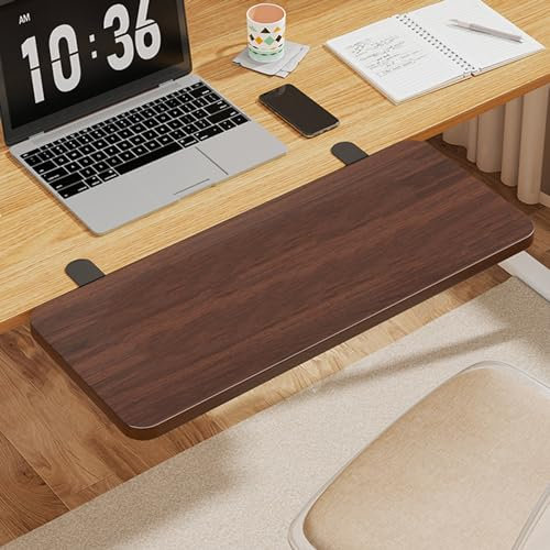 Naturepanda Foldable Desk Extender,Clamps Desk Extension Shelf,Desk Extender Tray,Desktop Keyboard Extender,Foldable Keyboard Drawer,Easy To Install,Armrest Support For Home And Office