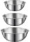 DAYnagh Lot de 3 Cul de Poule Inox avec échelle, 3 Saladiers de tailles différentes (0.92 L, 1.2 L, 2L) Bol Inox Cuisine Bowl de Mélange, Empilables et Lavables au Lave-vaisselle