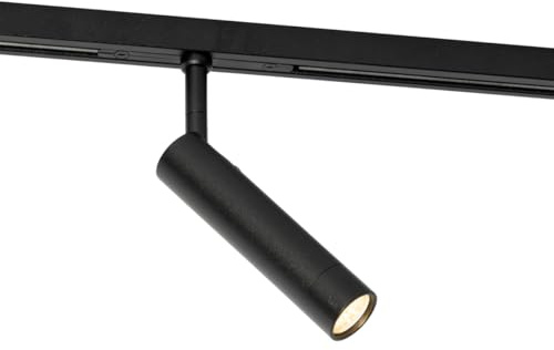 QAZQA - Modern Moderner schwarzer Spot I Spotlight I Deckenspot I Deckenstrahler I Strahler I Lampe I Leuchte für 1-phasiges Schienensystem Komplettset I Spotlight I Deckenspot I Deckenstrahler I Stra