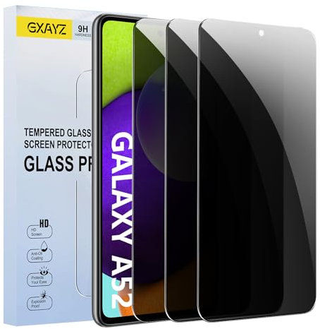 【3 Stück】 Sichtschutz Schutzfolie für Samsung Galaxy A52 5G,Privacy Panzer Schutz glas，Anti-Peeping Sichtschutzfolie，Anti-Spy Schutzglas