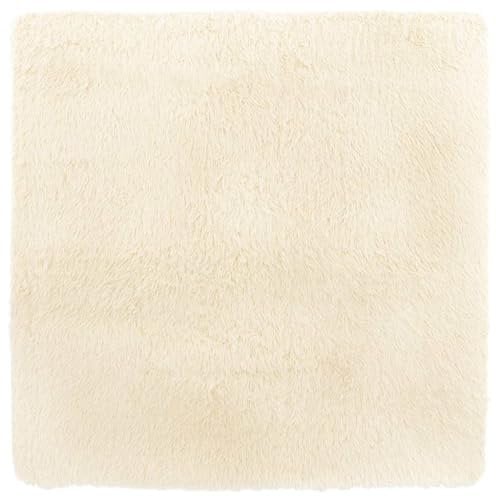 vidaXL Tapis Shaggy à Poils Longs crème 240x240 cm Polyester, Tapis, Tapis de Chambre, Tapis Moderne, Tapis de Salon, Tapis Moelleux, Tapis carré