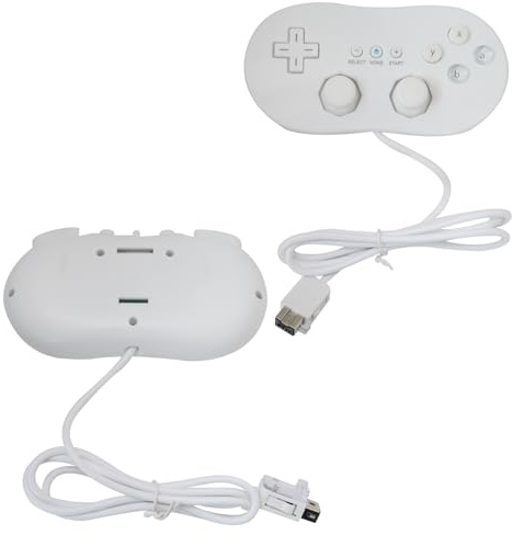 INGQI New 2x Wired Classic Controller Gamepad Joystick Ersatz Kompatibel für Nintendo Wii/Wii U Remote Console Videospiel, Weiß