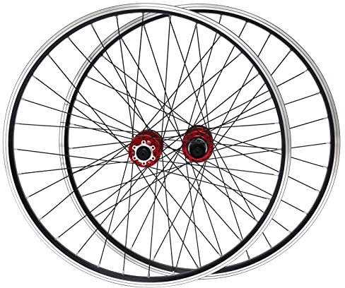 Ealtqund Laufradsatz (Vorderrad und Hinterrad) 27,5 Zoll Mountainbike Laufradsatz, Aluminiumfelge Scheibenbremse Schnellspanner Fahrrad Laufräder für MTB ATB Rennrad Felgen, Rot