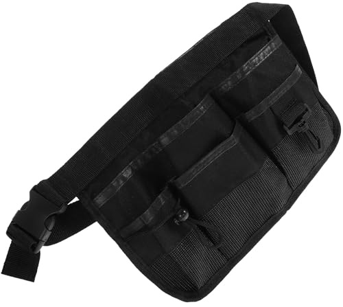 Lurrose Adjustable Waist Tool Bag with Nylon Utility Belt Pouch for Gardeners Cleaners Nurses Multifunctional Storage Organizer with Reflective Stripe for Home and Work