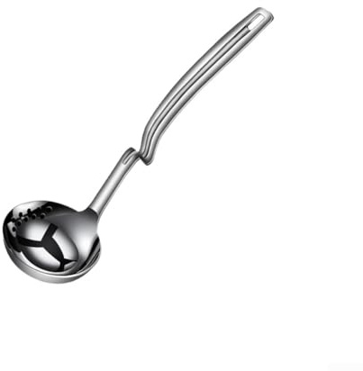 304 Edelstahl Schlitzlöffel für Küche, Ölfilter-Skimmer mit feinem Netz, tiefem Kopf & Aufhängeloch, 27 cm hitzebeständiger Griff
