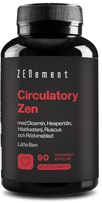 Circulatory Zen - Gambe Stanche - Diosmina & Esperidina, 90 Capsule | con Ippocastano, Rusco, Centella & Vite Rossa, Formula 10 Attivi, Vegetariano, 2 al Giorno, 45 Giorni, Zenement