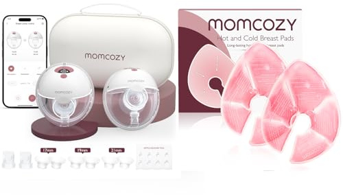 Momcozy M5 Smart Tire-lait Électrique Main Libre & Momcozy Compresses de Thérapie Mammaire