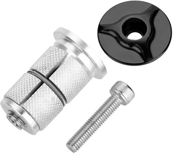 Mtlavishness Bike Stem Headset Top Cap Bike Fork Expander Bung 1 1 25 Zoll (Schwarz) Aluminiumlegierung Fahrrad Stem Headset Top Cap Gabel Expander Bung für 1 Zoll (24 5 mm) oder (Schwarz)ahead klemme