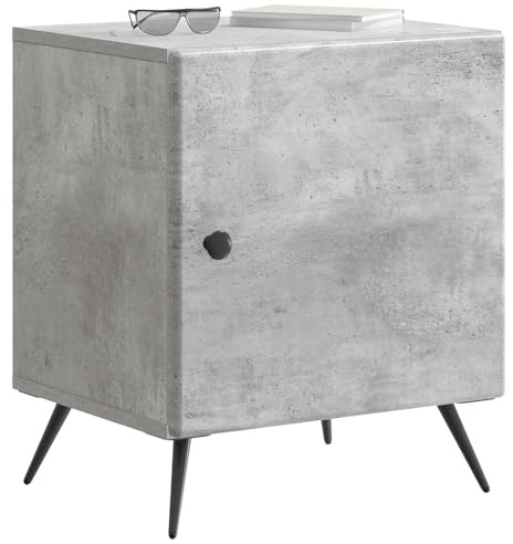 vidaXL Nachttisch 2 pcs Betongrau 43 x 34,5 x 50 cm Holzwerkstoff, Vintage rechteckiger Couchtisch, kompakt mit viel Stauraum, Nachtisch als praktischer Organizer