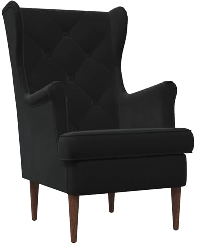 vidaXL Sessel Schwarz Samt, Eleganter Sessel, moderner Samtstuhl, stilvolle Gemütlichkeit fürs Wohnzimmer, vielseitiger Sitzplatz