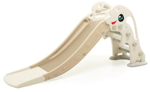 Baby Vivo Kinder Rutsche Kinderrutsche Gartenrutsche Kleinkinderrutsche Kunststoff Delfin abgerundete Ecken & Kanten für Indoor & Outdoor (Cappuccino Braun)