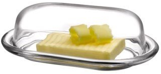 Pasabahce 98402 - Mantequillera Basic 19,7 x 13,1 cm, 2 piezas de cristal