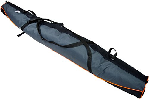 Aves-24 SKITASCHE Skisack 150 160 170 180 und 190 cm für Ski mit Stöcke mit/ohne Skischuhtasche reißfeste Skibag (190cm, GRAU mit Schuhtasche)