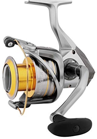 Okuma, Avenger Spinnrolle der neuen Generation, 4,8:1 Übersetzung, 97,3 cm Abholrate, max. Zugkraft 15,9 kg, beidhändig tragbar, grau