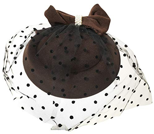 Ro Rox Grace Perlen Vintage Retro 40er 50er Jahre Fascinator Hochzeit Party Hut (Braun)