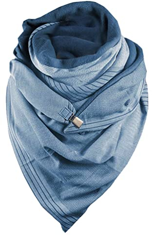 heekpek Damen Schals Warmer Dreieckschal mit Button Winterschals Retro Damen Wickelschal Lässige Herbstschal Winterschal Halstücher übergroßer Weich Scarf Poncho